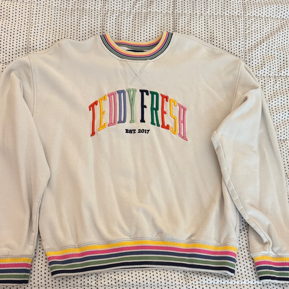 Teddy Fresh Cream Sweatshirt with Colorful Logo